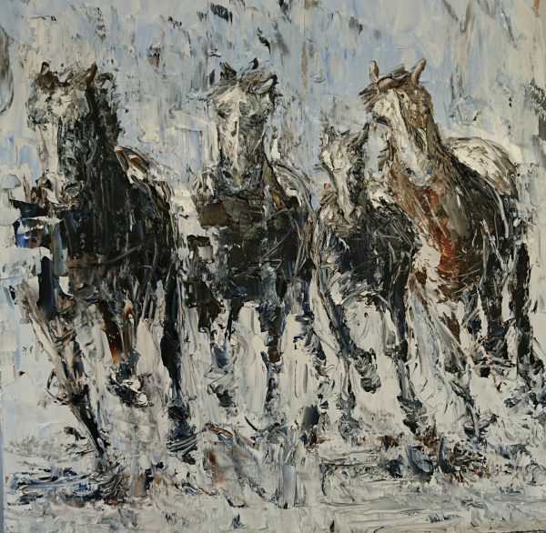 Running With the Herd (2) 40x40cm