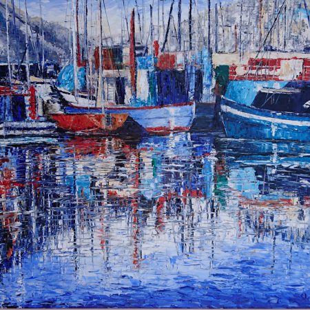 Harbour Reflections, Hout Bay South Africa 78x62cm