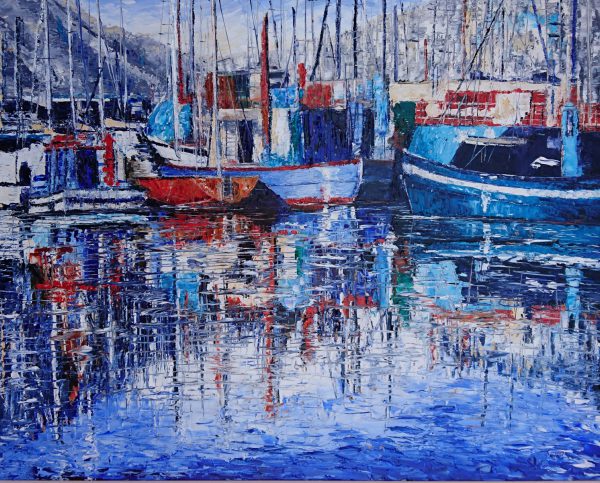 Harbour Reflections, Hout Bay South Africa 78x62cm