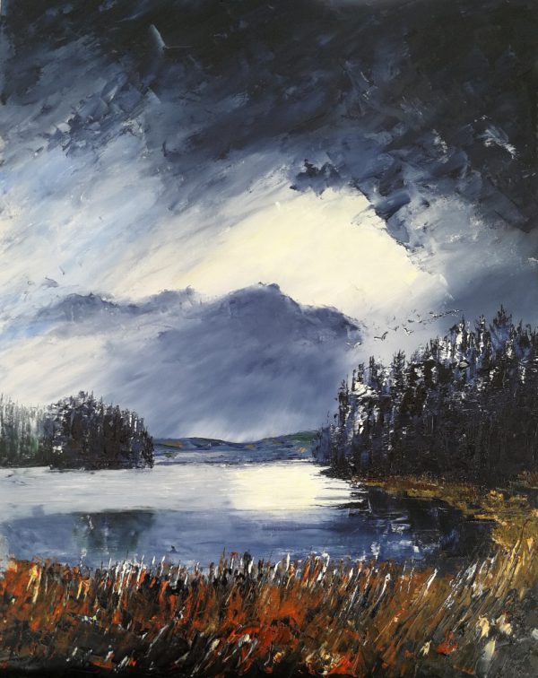 Top of the County Bounds Loch Carrignafurark 40x50cm