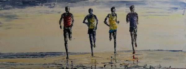 The Beach Runners (box canvas) 80x30cm