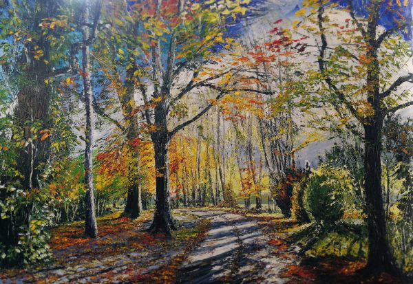 The Woodlands of Killarney House in Autumn 100x70cm