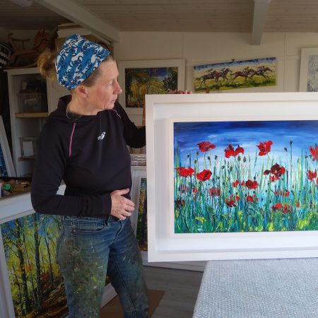 Summer Poppies By The Sea (landscape) 50x70cm