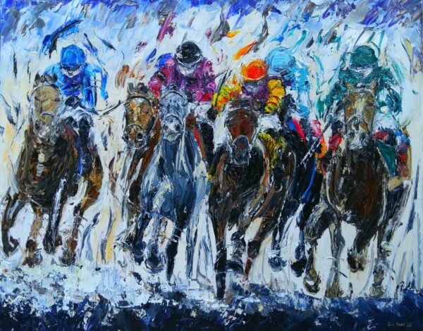 Down To The Wire! Ascot 40x50cm