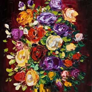 Roses on Indigo Velvet 20x40cm