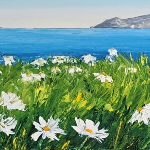 Cliffside Daisies Looking West 30x120cm