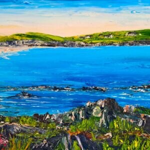 Sea Pinks Across Silver Strand 30x60cm