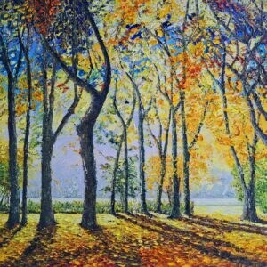 Dawn Light Through A Yellow Wood, Autumn 100x70